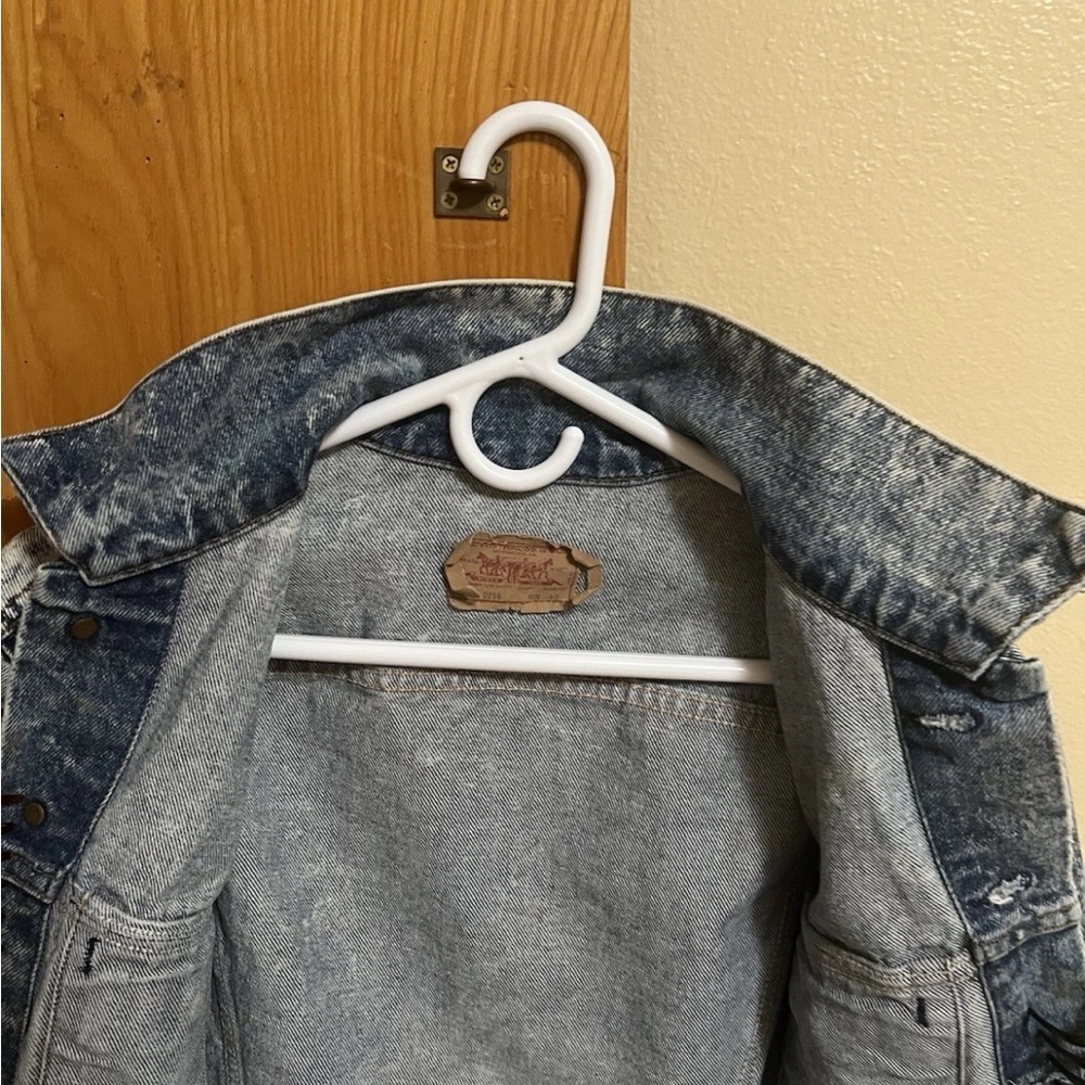 Vintage 80s Levis 70506 0214 Acid Wash Denim Trucker Jacket Men Size 42 USA Made - Picture 5 of 14